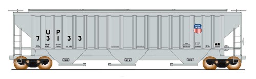 Intermountain N RTR 4750 Cubic Foot Rib-Sided 3-Bay Hopper "Union Pacific"