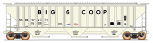 Intermountain N RTR  4750 Cubic Foot 3-Bay Hopper "Big 6 Coop"