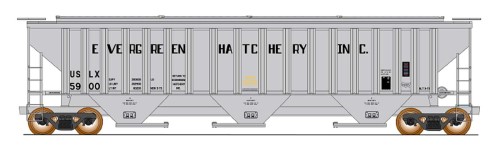 Intermountain N RTR  4750 Cubic Foot 3-Bay Hopper "Evergreen Hatchery"
