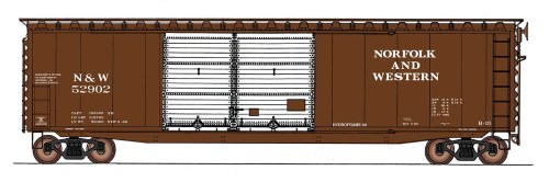 Intermountain 50' PS-1 Double Door Boxcar "Norfolk and Western"